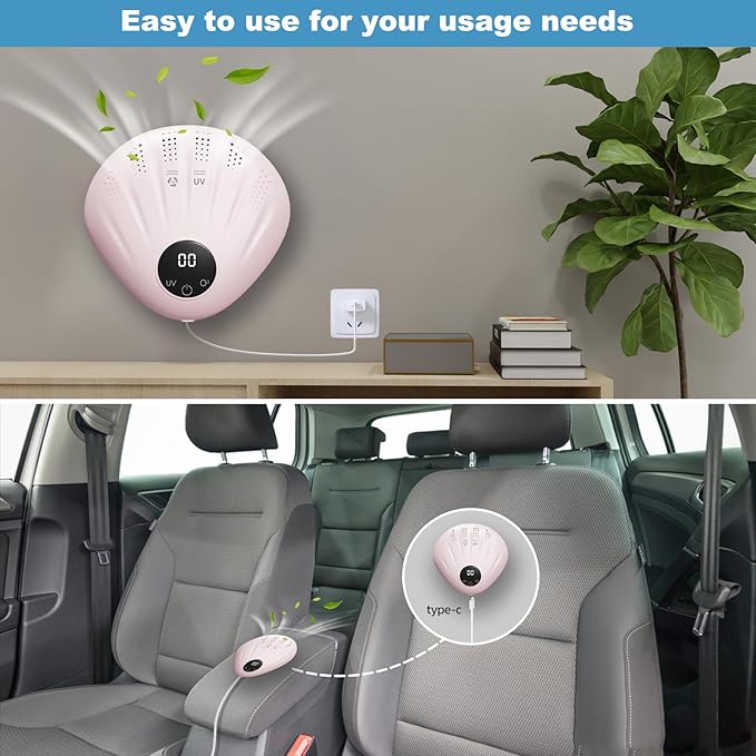 Advanced Pet Deodorizer for Litter Box, 99% Odor Eliminator, Portable & Rechargeable