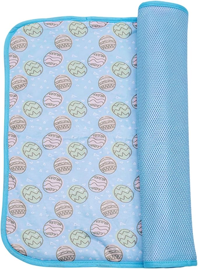 SEIS Dog Ice Pad Ice Silk Cats Kennel Mat Pet Cooling Pad Summer Cool Bamboo Mat Breathable Pad (Blue, L