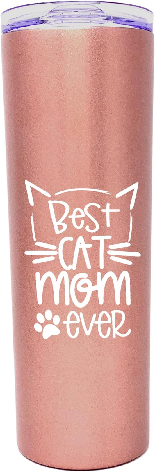 Brooke & Jess Designs Cat Tumbler - 20 oz Funny Cat Mom Gifts for Women - Insulated Mug for Coffee or Tea - Perfect for Christmas, Birthdays, Mother's Day