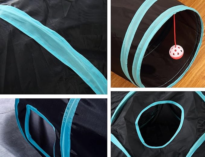 S-Type Pet Cat Tunnels, Pet Ferret Cat Rabbit Bunny Tunnel Tubes Toy, DIY Cat Peekaboo Maze House Tent Bed, Kitten Interactive Toy House (S-5 Way)