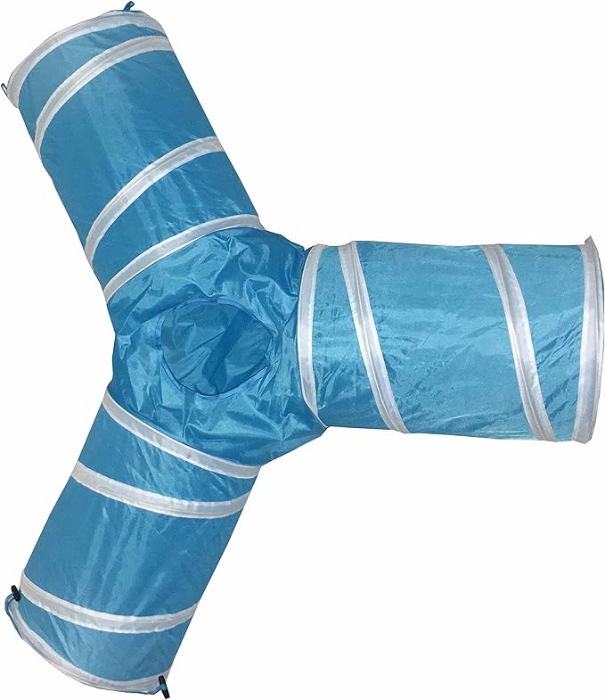 Pet Life ® 3-Way Kitting-Go-Seek Interactive Collapsible Passage Kitty Cat Tunnel