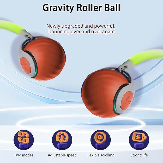 Interactive Cat Toy Ball, Automatic Moving Cat Ball Toy with Feather Tail, Indoor Smart Cat Toys, Motorised Cat Toys for Chasing & Hunting