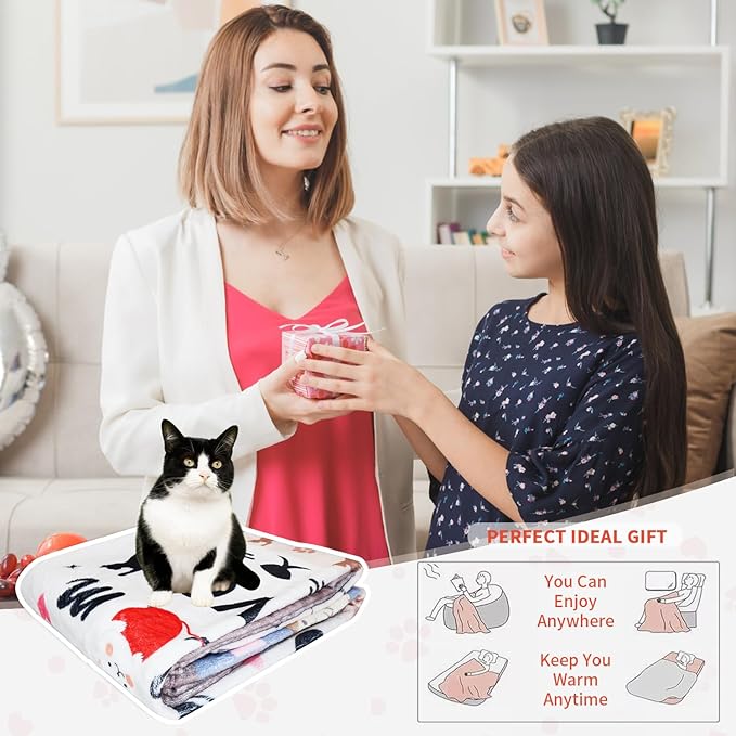 Cat Lover Gifts for Women, Cat Blanket for Women 50"X60", Cat Gifts for Cat Lovers, Gifts for Cat Lovers, Cat Mom Gifts for Women, Funny Cat Themed Gifts, Gifts for Mothers Day Christmas Thanksigiving