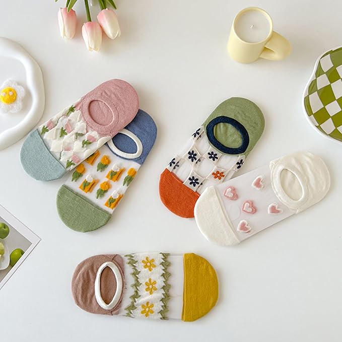 Benefeet Sox Sheer No Show Socks Women Girls Cute Thin Mesh Low Cut Liner Socks for Loafers Boat Shoes