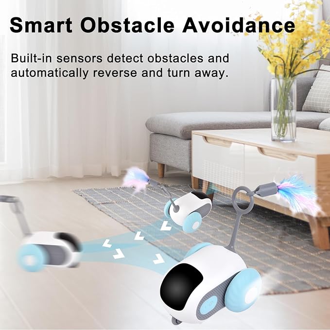 Petmolico Smart Interactive Cat Toy Remote Control Cat Exercise Toys for Bored Indoor Electronic Cat Toys Blue