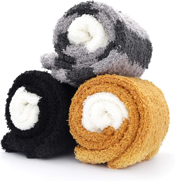 Campsis Fuzzy Socks Winter Warm Soft Fluffy Socks Thick Cozy Plush Sock Cute Cat Claw Stockings for Women and Girls