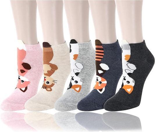 Benefeet Sox Cute Ankle Socks for Women Girls Novelty Patterned Low Cut Cotton Casual Socks Fun Colorful Summer Short Socks