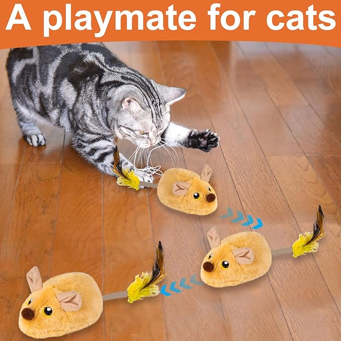 Interactive Cat Toys for Indoor Cats,Remote Control Mouse,Remote Control Cat Toy,Remote Control Mouse Cat Toy,Cat Mouse Toy,Mouse Toys for Cats,Moving Mouse Cat Toy,Motorized Mouse Cat Toy(Yellow)