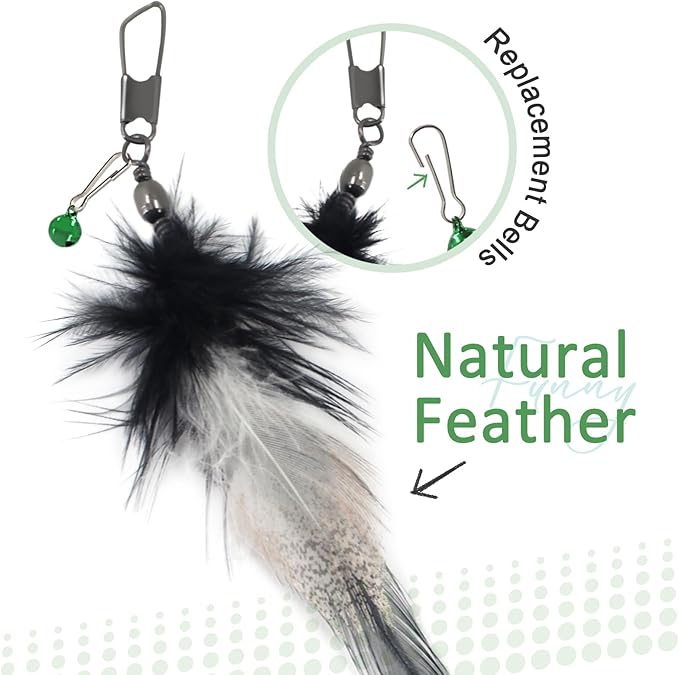 SONGWAY Cat Feather Toy Refills - 12 Pieces Insect Cat Toys with Feather, Cat Toy Wand Replacement, Cat Teaser Wand Attachments, Interactive Cat Toys for Indoor Cats
