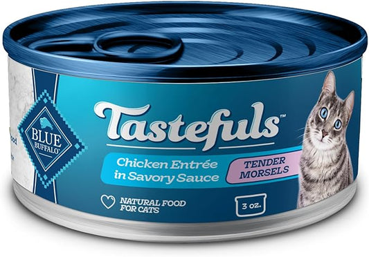 Blue Buffalo Tastefuls Natural Tender Morsels Wet Cat Food, Chicken Entrée 3-oz cans (Pack of 24)