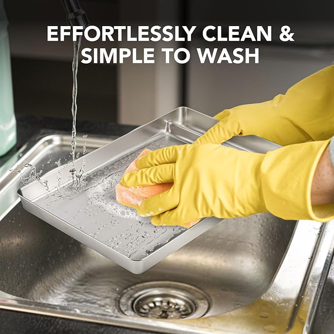 Bundle Set: Stainless Steel Litter Tray for All Petsafe Self Cleaning Litter Boxes - Odor Control Litter Pan, Non Stick, Easy to Clean, Cat Litter Mat Trapping for Litter Box Included