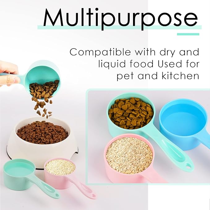 Super Design 1 Cup Dog Food Scoop for Container Melamine Measuring Scoop for Dogs Cats Birds and Rabbits Pet Food Feeding Scoop Dishwasher Safe - Baby Green