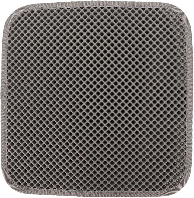 ASHATA Cat Litter Mat, Double Layer Design Urine Proof Trapper Mat for Litter Boxes, Double Layer EVA Litter Trapping Mat for Kitten, Easy to Clean Scatter Control (Grey)