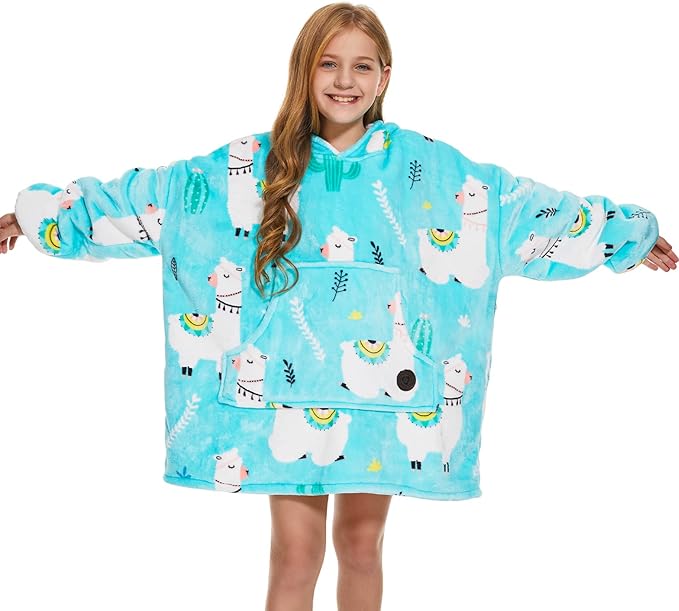 THREE POODLE Wearable Blanket Hoodie, Glow in The Dark Oversized Hoodie Blanket, Sherpa Hooded Blanket Sweatshirt for Adults Women Men Kids, Cozy Gifts