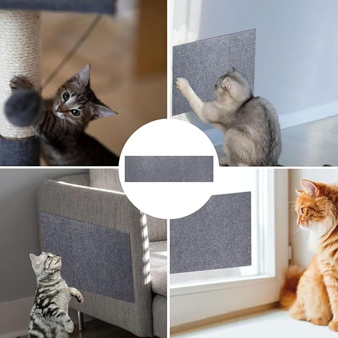 Climbing Cat Scratcher Mat, DIY Climbing Cat Scratcher Cat Scratching Post Wall Cat Scratcher Self Adhesive Scratch Pad for Tree Cat Shelf Steps Couch Furniture DIY Protector