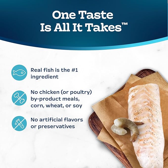 Blue Buffalo Tastefuls Flaked Wet Cat Food, Made with Natural Ingredients, Fish & Shrimp, 3-oz Cans (24 Count)