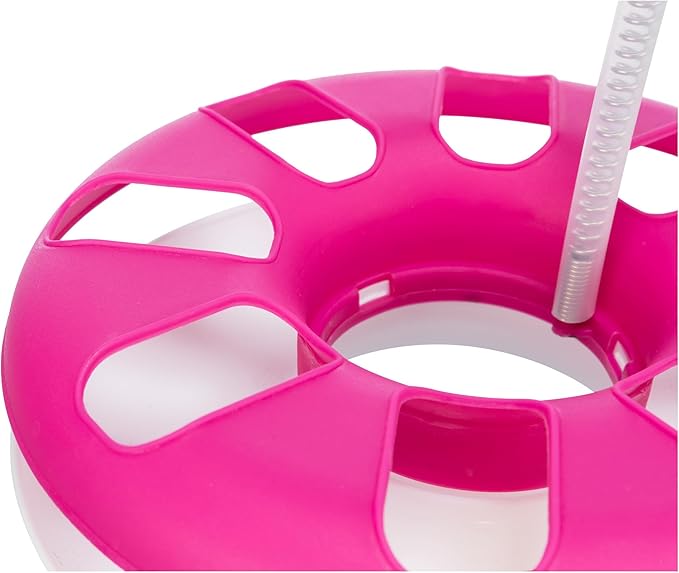 TRIXIE Crazy Circle with Plush Cat Toy on Spring, Interactive Cat Toy, Cat and Mouse Toy, Exercise Toy, Pink (Pink)