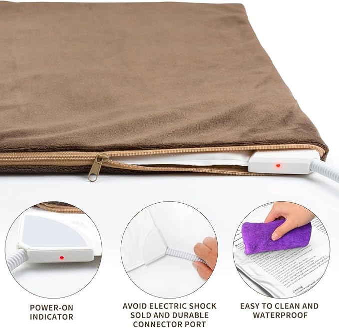 NAMOTEK Pet Heating Pad, Safe Electric Heating Pad for Dogs and Cats Indoor Warming Pad with Auto Constant Temperature 15.7" x 12"