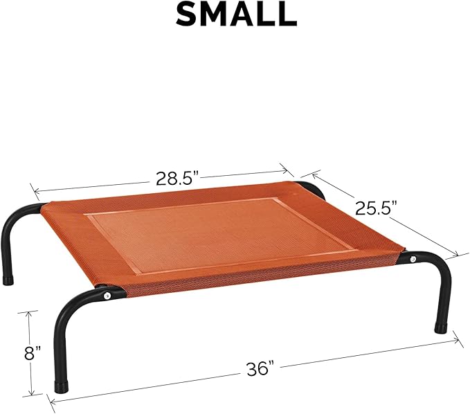 FurHaven Elevated Pet Cots - Cooling & Breathable Nylon Mesh Hammock for Small Dogs & Cats/Easy-to-Assemble/Durable and Reinforced/Perfect for Rest & Relaxation Outdoors - Terracotta Red, Small