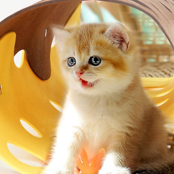 HonourHope 2 Pcs DIY Cat Tunnels Toy - Collapsible Cat Tube Toys Cat Cave Nest Toy Free Combination Pet Interactive Toy for Kittens Rabbits Hamsters and Small Animals