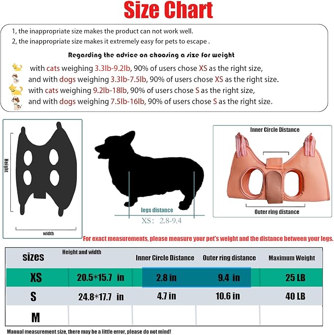 Cat and Dog Grooming Hammock with Safety Belt for Nail Clipping、Grooming,Cat Bathing Bag for cat Nail Trimming,Cat Claw Care Bag, Dog Grooming Harness（XS,Be Sure to Check The Size Chart）