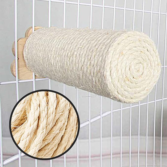 PET SHOW 1/4 inch 6mm Cats Sisal Rope 65.6 Feet(20M) Cat Scratching Post Replacement Hemp Rope for Repairing Recovering DIY Scratcher Twine String Kittens Shelves Furniture Toys