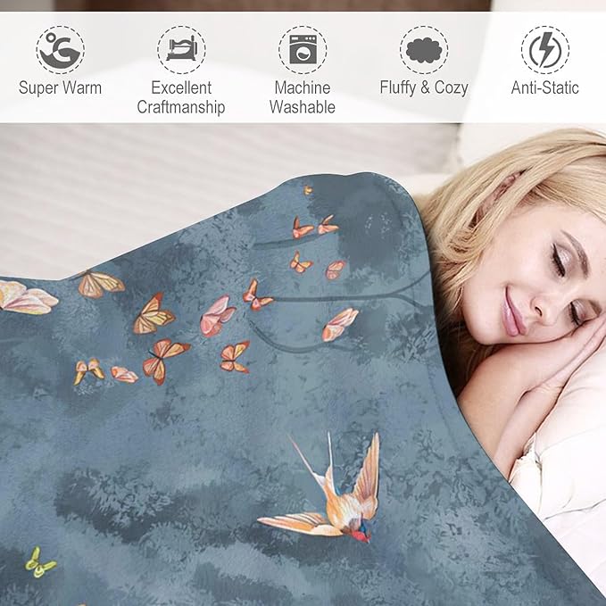 Fox Print Blanket Rabbit Red Panda Forest Animals Throw Blankets for Couch Sofa Stuff Decor Soft Cozy Fleece Plush Flannel Bedding Blanket Gifts for Baby Girls Boys Kids Adults Lover Men Women 40"x50"