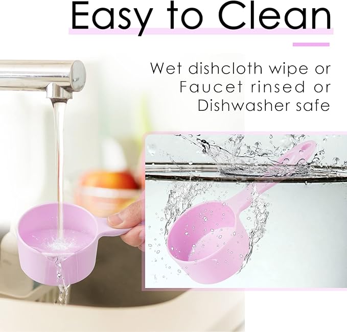 Super Design SUPERDESIGN Food Scoop Dog Cat Food Scoop Ice Scoop Flour scoop Candy scoops Dry Measuring Cup Plastic Scoop for Canisters and Freezer 1/2 Cup Food Grade Melamine PURPLE