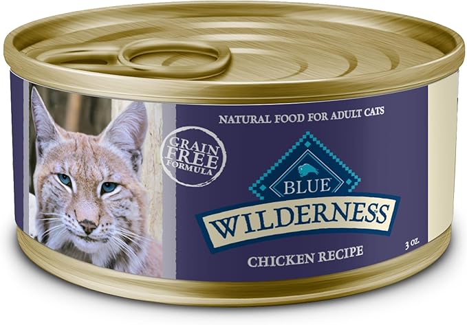 Blue Buffalo Wilderness High-Protein, Grain-Free Natural Chicken Pate Wet Food for Adult Cats, 3 oz., Case of 24