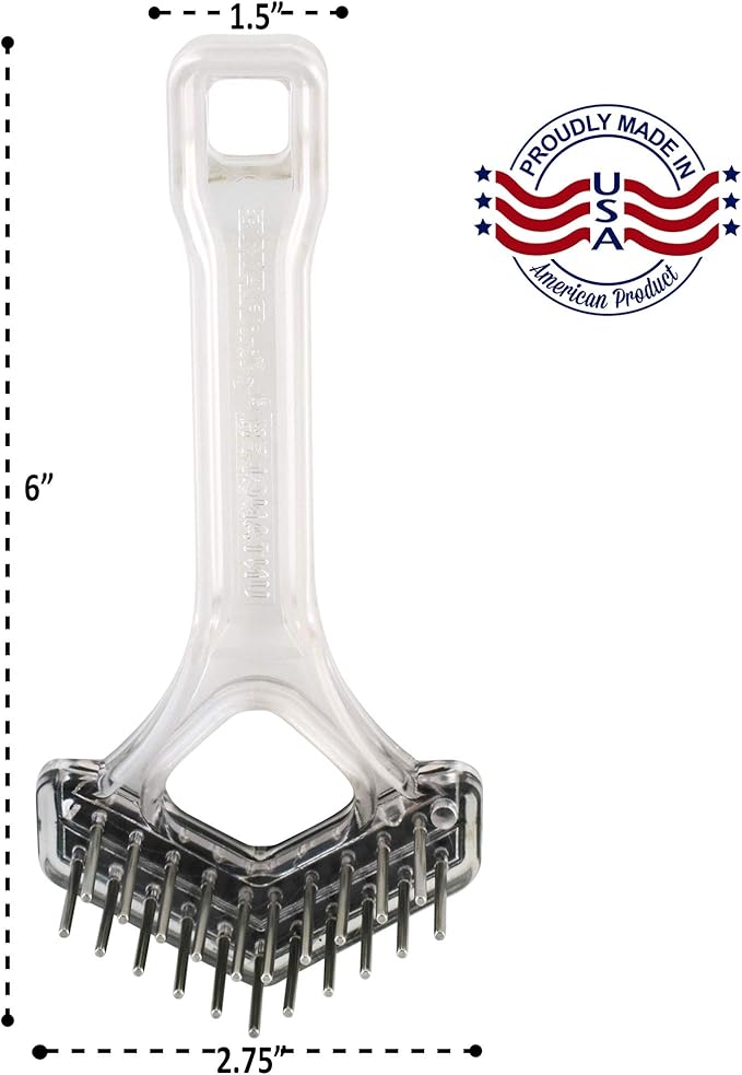 Mini-Rake V-Shaped with Double-Row Rotating Teeth (Silver with Blacktop)