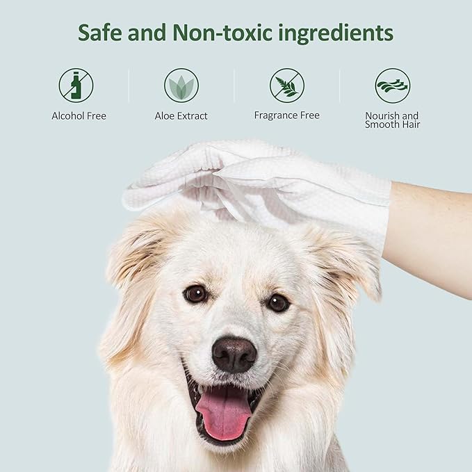 ORDORA Pet Cleaning Gloves for Dogs and Cats，Cleaning & Deodorizing Grooming Gloves, 12 Pack - All-in-One Grooming Solution for Daily Care and Travel