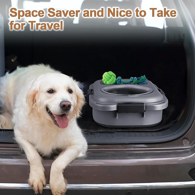 Dog Food Storage Container，10-20 lbs Airtight Collapsible Cat Food Storage Container with Attachable Wheels, Portable Handle, Dog Food Scoop for Dog Cat Bird Pet Dry Food Storage Bin Medium Pack of 2