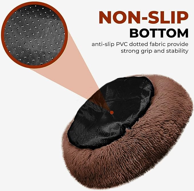 Whiskers & Friends Cat Bed, Cat Beds for Indoor Cats Washable, Small Dog Bed Calming Pet Bed, Cat Beds & Furniture, Large Cat Bed, Kitty Kitten Bed