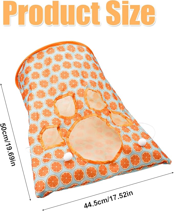 Cat Tunnel Bags, Pet Tunnel Bag Cat Cave Toy Collapsible Cat Bag Toy Crinkle Cat Tube Self Hide and Seek Play Cat Supplies Gift for Indoor Outdoor