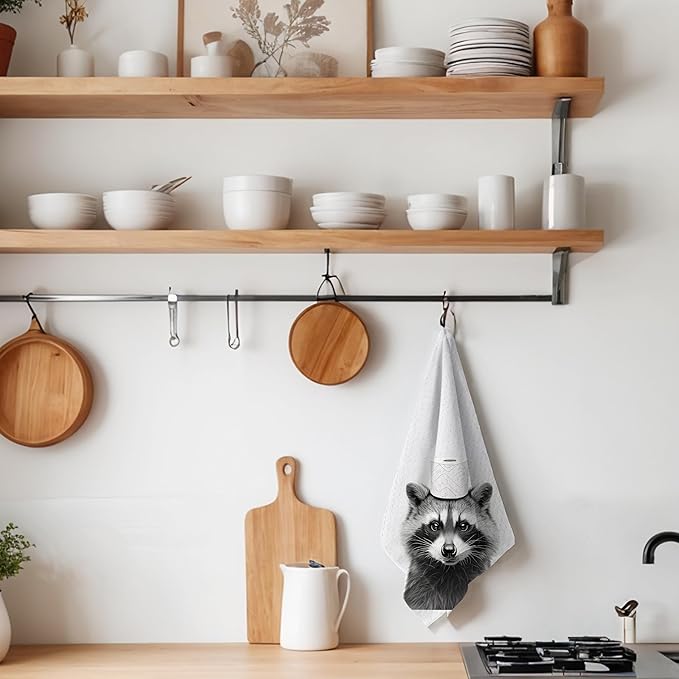 Raccoon Gifts: Decorative Hand Towels, Kids' Bathroom Decor, 16x24 Inch