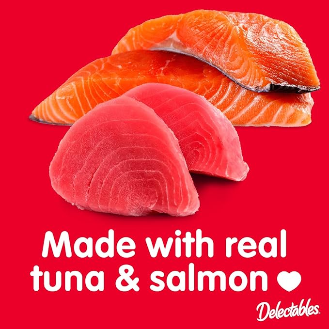 Hartz Delectables Bisque for Kittens, Complete & Balanced Tuna & Salmon Cat Wet Lickable Treats, 12 Count