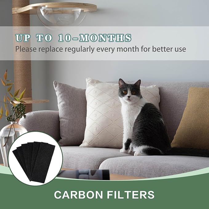 12 PCS Charcoal Filters,Replacement Carbon Filters for Cat Litter to Keep Home Fresh and Absorb Unpleasant Odors Control Damp from Pets