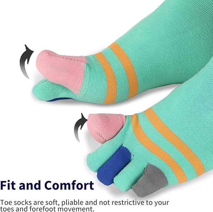 Benefeet Sox Funny Toe Socks Women Five Finger Socks Girls Cute Toe Seperated Cotton Socks Running Athletic Christmas Gifts