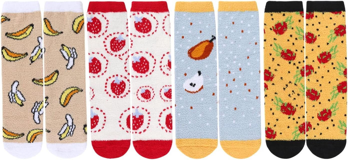 Benefeet Sox Cute Animal Fuzzy Socks for Women Girls Funny 3D Animal Cozy Socks Fluffy Slipper Socks Plush Comfy Soft Socks