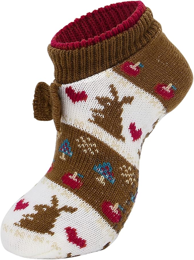 American Trends Fuzzy Socks for Women with Grippers Non Slip Christmas Socks
