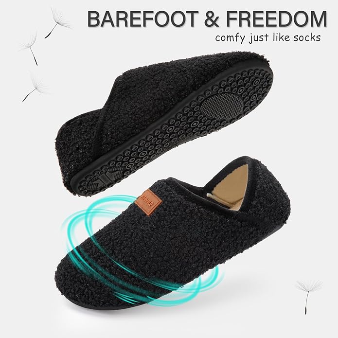 ATHMILE House Slippers for Women Men Indoor Barefoot Slippers Socks Furry Slip on House Shoes Cozy Comfy Slippers for Home Bedroom Travel Yoga