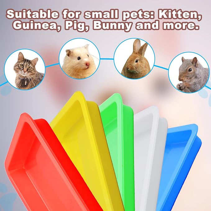 10pcs Kitten Litter Box, Plastic Cat Litter Trays Colorful Kitten Litter Pan Cat Waste Tray for Indoor Kittens (5 Colors)