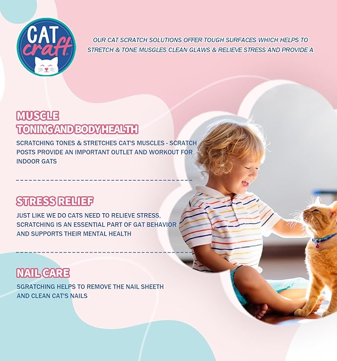 Cat Scratching Post Kitten Scratcher Sisal Scratch Posts Basic with Hanging Ball for Indoor Cats, Integrated Cat Toys, Gray