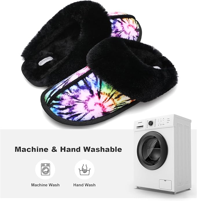 Besroad Winter Fuzzy House Slippers Sandals Plush Faux Fur Fluffy Flats Slippers Warm Slide Shoes for Women