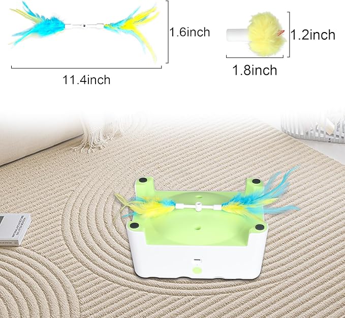 Cat Toy Replaceable Feathers and Fluffy Toy Accessories, 5 Pcs Interchangeable Attachments All Cat Toys with Small Screwdriver and Screws