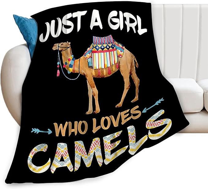 Camel Plush Throw Blanket - Super Soft Cozy Warm Fleece Camel Bedding Blanket Gifts for Kids, Girls, Boys & Women - 40"X50"