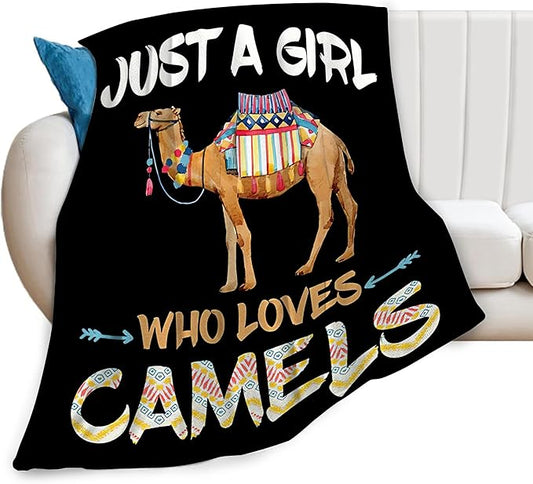 Camel Plush Throw Blanket - Super Soft Cozy Warm Fleece Camel Bedding Blanket Gifts for Kids, Girls, Boys & Women - 40"X50"
