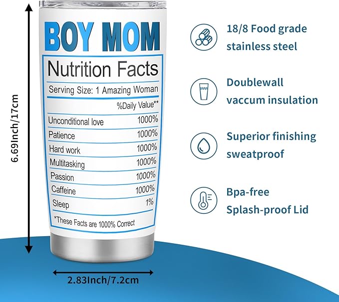 Boymom In My Boy Mom Era Tumbler - 20oz, Perfect New Mom Gift for Mothers Day, Birthdays, Christmas