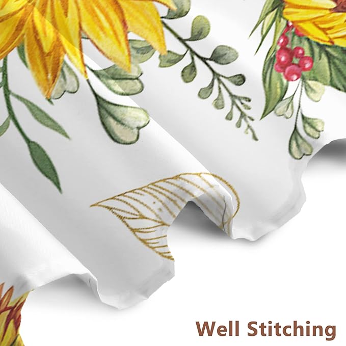 AWERT Vibrant Sunflower Shower Curtain for Bathroom,Waterproof Fabric Plants Shower Curtain with Hooks 72x78 inch