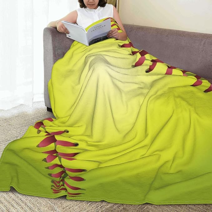 Softball Throw Blanket Soft Cozy Plush Warm Fleece Blanket for Sofa Couch Bed 60"X50"